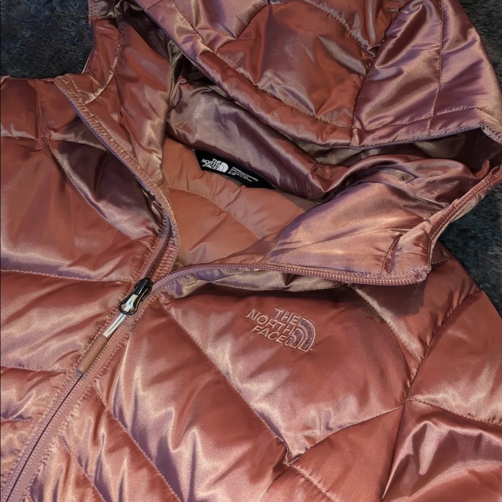 Like new pink north face down coat